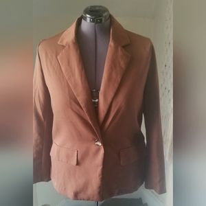Brown One Button Blazer